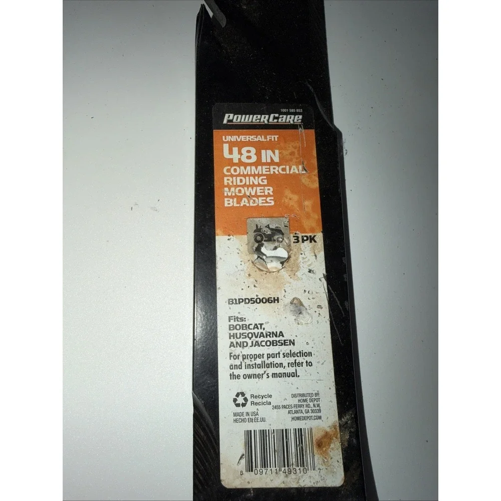 Power Care Universal Fit 48 Inch Commercial Riding Mower Blade B1 Pd5006H
